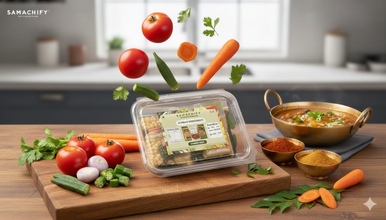 Samachify Sambar Pack with fresh prepared ingredients